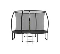 Round Trampoline with Safety Net Enclosure, Black + Dark Green / 10ft