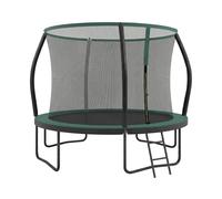 Round Trampoline with Safety Net Enclosure, Green / 10ft