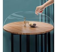 Round Transparent PVC Tablecloth Protective Film, Thickness 2mm Clear Circle Table Mat, Waterproof/Wipeable Soft Glass Desk Cover(Diameter 100cm)
