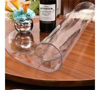Round Transparent Table Protector Film 2mm Thick Clear PVC Cover with Bevelled Edges for Dining & Coffee Tables 19.69-inch Round Table Protection