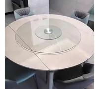 Round Transparent Turntable 100cm Lazy Susan Serving Plate Tempered Glass Rotating Tray for Dining Table 360 Degree Rotating Anti-Rollover (Size : 80cm/31)