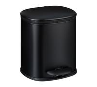 Round Trash Can Bathroom Bin Pedal 5 Litres Waste Rubbish Round Black Soft-Close