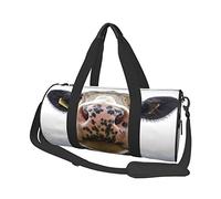Round Travel Bag Black and White Dairy Cow's Head Gym Bag for Men Women Duffel Bag Sports Bag