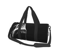 Round Travel Bag Black Shark Head Gym Bag for Men Women Duffel Bag Sports Bag