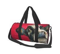 Round Travel Bag Black White Cow Gym Bag for Men Women Duffel Bag Sports Bag