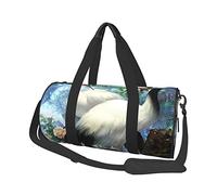 Round Travel Bag Chinese Crane Bird Peach Tree Gym Bag for Men Women Duffel Bag Sports Bag