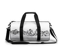 Round Travel Bag Chinese Landscape Paintings Gym Bag for Men Women Duffel Bag Sports Bag