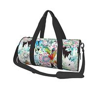 Round Travel Bag Colorful Flowers Gym Bag for Men Women Duffel Bag Sports Bag