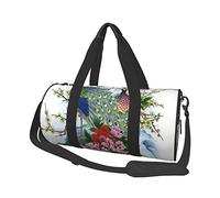 Round Travel Bag Courting Peacock Gym Bag for Men Women Duffel Bag Sports Bag