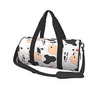 Round Travel Bag Cute Cow Gym Bag for Men Women Duffel Bag Sports Bag