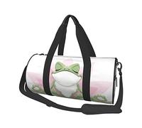 Round Travel Bag Cute Funny Frog Doing Yoga Gym Bag for Men Women Duffel Bag Sports Bag