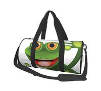 Round Travel Bag Cute Green Frog Gym Bag for Men Women Duffel Bag Sports Bag