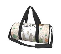 Round Travel Bag Cute Rabbit Butterfly and Bee Flowers Gym Bag for Men Women Duffel Bag Sports Bag