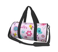 Round Travel Bag Retro Pink Bee Gym Bag for Men Women Duffel Bag Sports Bag
