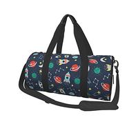 Round Travel Bag Rocket Clipart Space Ship Gym Bag for Men Women Duffel Bag Sports Bag