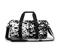 Round Travel Bag Two-Color Dairy Cow Gym Bag for Men Women Duffel Bag Sports Bag