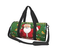 Round Travel Bag Xmas Santa Claus Gym Bag for Men Women Duffel Bag Sports Bag