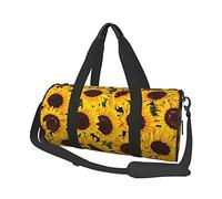 Round Travel Bag Yellow Sunflowers Gym Bag for Men Women Duffel Bag Sports Bag