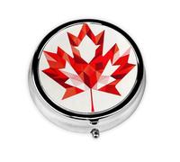 Round Travel Pill Organizer, Compact Daily Small Pill Case with 3 Compartments, Full Print Design Canada Flag