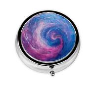 Round Travel Pill Organizer, Compact Daily Small Pill Case with 3 Compartments, Full Print Design Consciousness