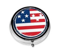 Round Travel Pill Organizer, Compact Daily Small Pill Case with 3 Compartments, Full Print Design Tennessee State Flag