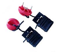 Round Treadmill Safety Key 2-Pack Red Stop Switch | Durable ABS plastic, coiled pull cord, clothing clip, strong magnet, reliable emergency brake