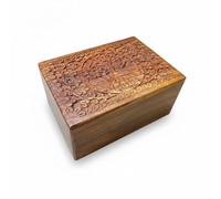 Round Tree Wooden Urn Box for Human Ashes, Cremation Funeral Urns, Decorative Urn, Pet Memorial Box, Cat Infant Adult Urn, Burial Ash Keepsake - Extra Small