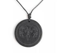Round Triangle Shungite Stones Constellation Crystal Necklace Pendant Protection-Aries (Round)