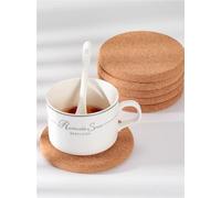 Round Trivet for Hot Pans, 6 Pack Cork Coasters for Drink, Coffee, Tea, Pots, Pans, DIY Coaster Crafting 10cm