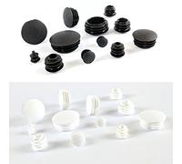 Round Tube Insert Plugs Pipe Blanking End Edge Caps with Domed Head, Made in Germany, White - 15mm Diameter - Pack of 100 (Please See 2nd Image for Dimensions) Keay Vital Parts