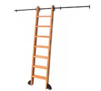 Round Tube Sliding Extention Track/Rail, Rolling Ladder Track Rail Library Sliding Barn Door Hardware Kit (No Ladder) Mobile Ladder Track Kit for Home Office (no Ladder)(6.6ft/200cm Track Ki