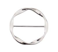 Round Twisted Circle Silk Scarf Ring Brooch for Women Girls Minimalist Shawl Scarves Buckle Wrap Clip Fashion Dress Accessories Decoration Jewelry Gift, Metal, No Gemstone