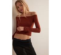 Round Two Off-The-Shoulder Top by Intimately at Free People in Brandy Brown, Size: M/L - female
