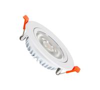 Round Ultraslim Expert Colour 10W Warm White COB LED Adjustable Downlight Cutout 90mm - White