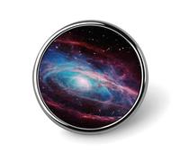 Round Universe Galaxy Brooch Classic Mini Pin 1 Inch Aluminum Alloy Lapel Pin Personalized Button Badge for Backpack Hat Suit Jacket Clothing Decoration