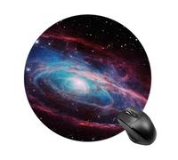 Round Universe Galaxy Mouse Pad Non-Slip Rubber Base Waterproof Mouse Mat Travel Portable Gaming Mousepad for Office Work Home Computer Laptop Personalized Accessory