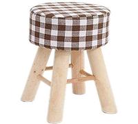 Round Upholstered Footstool with Solid Wooden Legs - Multi-Functional Storage Stool for Home Seating, Creative Design, Comfortable Foot Rest, Large Size, Simple Style