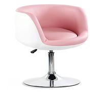 Round Vanity Chair With Back,Adjustable Height Swivel Chair Leather Accent Chair For Living Room Bedroom,Modern Cute Makeup Chair Office Chair Desk Chair