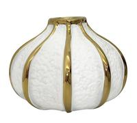 Round Vase, Ceramic White and Gold Vase Flower Buds Shaped Boutique Holder for Flowers, Luxury Home Decoration, Dining Table Centerpiece Round
