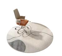 Round Velvet Chair Mat, Soundproof & Dirty-Resistant Rug for Office Computer Swivel, Rocking Table & Bedroom Study Floor(R06,120X120CM)