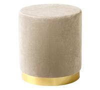 Round Velvet Footrest Stool - Stylish Vanity Bench for Bedroom Living Room Balcony - Comfortable Changing Stool with Soft Upholstery - Modern Home Decor Accent