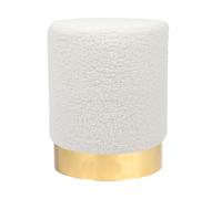 Harbour Housewares Boucle Pouffe - Round Luxe Living Room Bedroom Dressing Table Accent Footstool - 29 X 36Cm