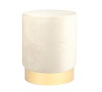 Harbour Housewares Cream Velvet Round Pouffe - Size: 36 x 29 x 29cm - Wilko