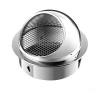 Round Vent Grille Stainless Steel Brushed Finish for External Extraction Wall Vents, Includes Mesh and Seal to Protect Against Ingress and Airflow (100mm)