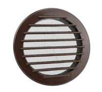 Round Ventilation Grille 100mm with Insect Mesh, Brown, ABS Plastic, for Walls, Ceilings and Soffits, Duct Air Vent Cover 123mm Overall Diameter