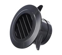 Round Ventilation Grille Cover for Wall or Ceiling Mounting, ABS Plastic Air Diffuser with Detachable Panel, 75mm/100mm/150mm/200mm Options, Black