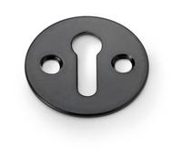 Round Victorian Standard Lock Profile Escutcheon - Matt Black Door Key Plate