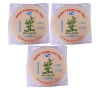Round Vietnamese Rice paper 22cm 340g Summer Roll Goi Cuon Banh Trang Fresh Spring Roll Pack of 3