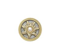 Round Vintage Faux Crystal pearbuttons, Alloy Shank Rhinest Pearl Buttons Sun Flower Coat Gold 18-25mm 10/20 pcs(Gold 10pcs,18mm)