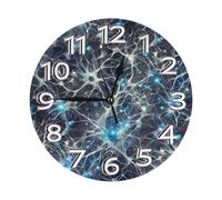 Round Wall Clock Abstract Neurons Roman Numeral Wall Clock Decorative Modern Quartz Clocks, For Farmhouse, Bedroom, Office, 25cm